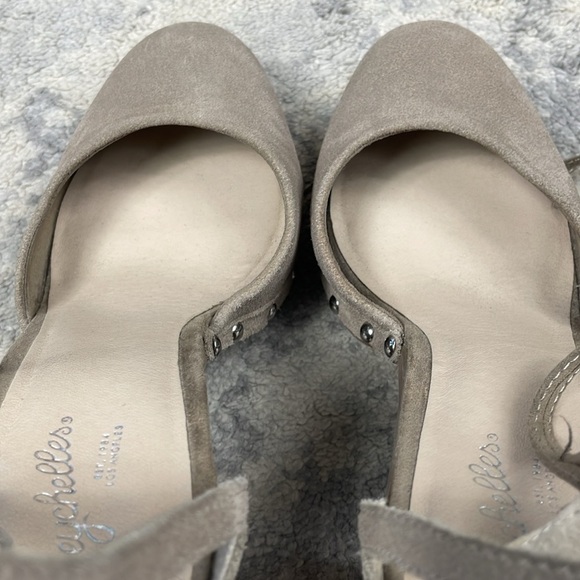 Seychelles Drift Taupe Suede Leather Lace up Heels Studded Sz 8.5 - Picture 11 of 16